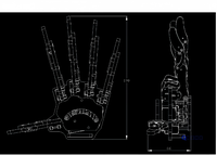 Mano Robótica Metálica de 5 Grados de Libertad/Dedo Robótico Biónico/Robot Humanoide/Mano Robótica de 5 Servomotores/Pinza SR-WZ2