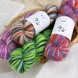 Qianke Yurou - Gorro y Bufanda de Punto Segmentado Teñido con <span class=keywords><strong>Hilo</strong></span> Acrílico Mezclado, Hecho a Mano, con Patrón de Rosas de Ganchillo - Product Image 3