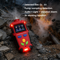 Détecteur de gaz O2 EX portable pour la sécurité industrielle, alarme sonore et lumineuse de faible teneur en oxygène et de gaz combustibles, vibration, aspiration par pompe, moniteur LCD