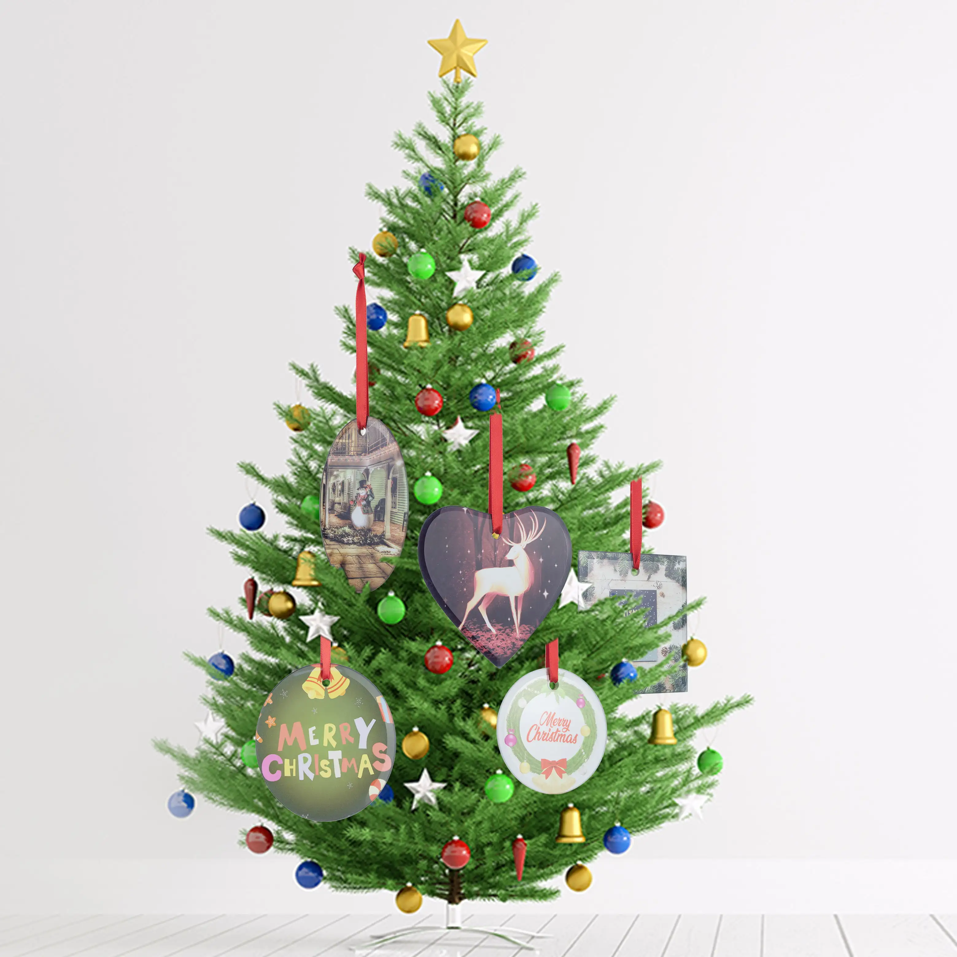 2021クリスマス工場卸売ライトノベルティとガラスニンジンクリスマスツリー装飾品シリコン型手描き白