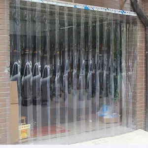 Cortina de partición de PVC transparente respetuosa con el medio ambiente, cortina de tira de PVC, rollo de cortina de PVC liso transparente