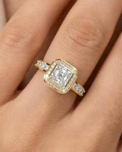 Bague en diamant cultivé en laboratoire sur mesure, or 14 carats, coupe ovale, fantaisie, luxe, pour homme, RIZTA JEWELS, bijoux, diamant rond, couleur D E - Product Image 1