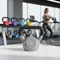 Set Kettlebell MDBuddy Custom Neoprene Vinyl Coated Iron Berwarna-warni untuk Latihan Kekuatan Beban Bebas Peralatan Gym Pegangan Kettle