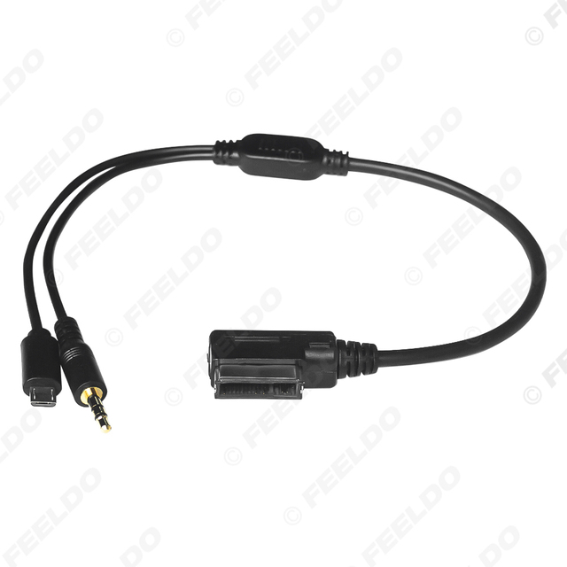 Car Audio Music AMI/MDI/MMI Interface To 3.5mm Male Micro USB AUX Cable for Audi Volkswagen Wire Adapter