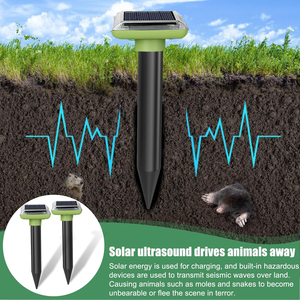 Saijzek OEM ODM Repellente Solare <span class=keywords><strong>a</strong></span> <span class=keywords><strong>Ultrasuoni</strong></span> per Gopher, Marmottini, Topolini, Tondini e Serpenti per Esterni, Fattorie e Prati - Product Image 2