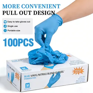 100 gants jetables en nitrile, épais et durables, pour le nettoyage domestique, sans latex, pour le nail art - Product Image 1