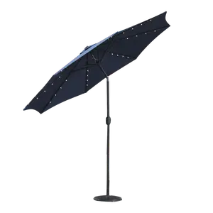 Guarda-chuva solar led para jardim, guarda-sol para jardim