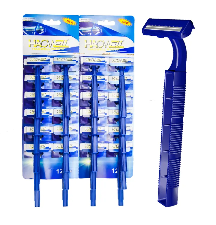 HW-B207G china disposable daily use plastic handle fast consumer hotel fast delivery 5pcS/Opp bag pack 2 blade razor
