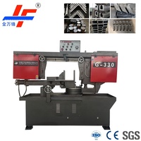 Scie à ruban horizontale G-330, machine de découpe de métaux rotative à 0-60 degrés pour tuyaux ronds, tubes carrés, acier angulaire