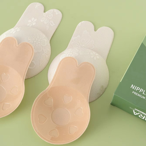 Oreilles <span class=keywords><strong>de</strong></span> <span class=keywords><strong>lapin</strong></span> en dentelle Lifting Breast Adhesive Strapless Breathable Bra Breast Patches Gather Anti-sagly Women Rabbit - Product Image 1