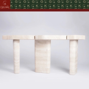 <span class=keywords><strong>Table</strong></span> d'entrée en travertin GOLDKING, beige, pierre naturelle, <span class=keywords><strong>console</strong></span> moderne minimaliste, sur mesure pour la décoration du hall d'entrée - Product Image 3