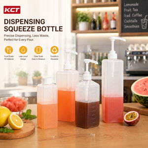 Bomba Dosadora de Plástico de Grau Alimentício para Xarope, Garrafa Transparente para Molhos, Mel, Ketchup, Garrafa de Apertar de Alta Qualidade para Cozinha - Product Image 1