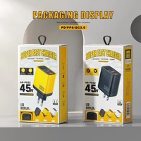 Cargador Rápido USB-C PD de 45W con Enchufe EU/US/UK para Teléfonos Móviles, Adaptador de Corriente USB Tipo C de Carga Rápida, Cargador de Viaje Tipo C de 45W