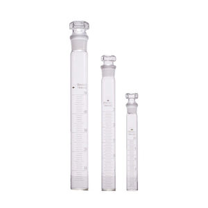 실험실 공급업체 10mL 25mL 50mL 100mL 앰버 다크 브라운 투명 유리 네슬러 색도계 튜브 (접지 그라인드 스토퍼 포함) - Product Image 1