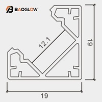 Prix usine 19*19 Angle encastré au plafond haut coin ligne lampe Led profil lumière en aluminium profil plafond coin pour bande Led