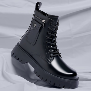 Bottines Chelsea rétro tendance - Fermeture à lacets, chaussures décontractées confortables pour l'extérieur, pour toutes les saisons - Product Image 3