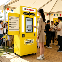 Kiosque photo extérieur en libre-service avec imprimante instantanée pour festivals de musique, événements, photomaton, personnalisable