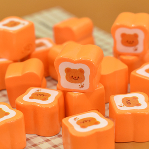 Kawaii Gấu Thỏ bánh mì nướng bánh mì nhựa flatback Cabochon cho Diy scrapbooking điện thoại trường hợp tóc phụ kiện nhà búp bê thu nhỏ - Product Image 4