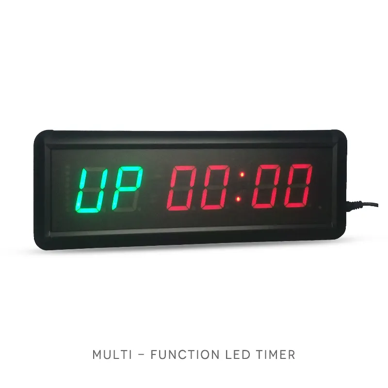 นาฬิกาจับเวลาดิจิตอลแบบนับถอยหลังสำหรับฝึกในยิมนาฬิกาจับเวลาดิจิตัลพร้อมหน้าจอ LED