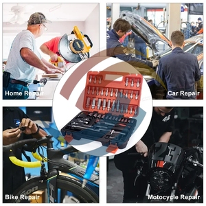 46/53pcs 1/4 inch ổ đĩa Metric mở rộng thanh tự động sửa chữa hộ gia đình bit ổ cắm thiết lập kết hợp công cụ tay điện OEM trường hợp khó khăn 1 - Product Image 6