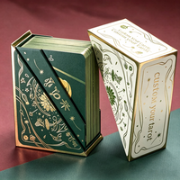 Cartes de tarot personnalisées avec boîte rigide inclinée, estampage à chaud doré, livre d'instructions à bords dorés, ensemble idéal pour cadeaux et fêtes