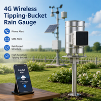 Capteur de pluie à godet basculant CIPPUS 4G avec alimentation solaire, surveillance à distance en temps réel, pluviomètre 200 mm, capteur 485