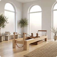 Cama de Pilates Plegable de Madera de Arce con Sistema de Poleas para Entrenamiento en Estudio, Máquina de Pilates Reformer