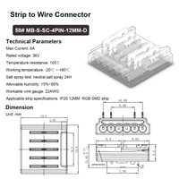 Conector de tira LED COB RGB ultrafino de 12mm y 4 pines Conexión rápida y segura sin esfuerzo con carcasa de cobre y PC