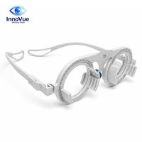 Frame Uji Optometri yang Dapat Disesuaikan, Bahan Aluminium Alloy, Tangkai Fleksibel PD 48-70mm, Frame Uji Optik untuk Pusat Pelatihan Penglihatan