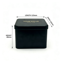Boîte à montre carrée noire de luxe personnalisée avec logo, en métal, pour hommes et femmes, emballage cadeau, stockage, OEM ODM