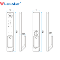 Locstar Interphone vidéo multifonction à reconnaissance faciale 3D, serrure intelligente en bronze doré avec caméra pour portes en bois