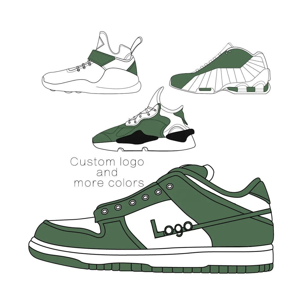 Anti titreşim ordu yeşil asya bulldog boğa güreşi çin ayakkabıları erkekler için basketbol clunky sneaker kaykay spor ayakkabılar