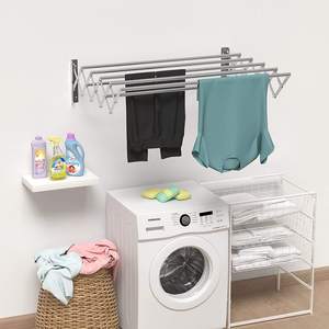 Nouveau <span class=keywords><strong>séchoir</strong></span> <span class=keywords><strong>à</strong></span> <span class=keywords><strong>linge</strong></span> pliable mural en acier inoxydable, <span class=keywords><strong>séchoir</strong></span> <span class=keywords><strong>à</strong></span> <span class=keywords><strong>linge</strong></span> accordéon, porte-serviettes pour salle de bain - Product Image 6