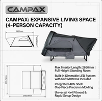 Tente de toit latérale ABS pour voiture, une chambre, grand espace, ouverture rapide automatique, quatre saisons, imperméable, protection UV50+, coque rigide, camping en plein air