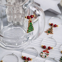 Charmes de verre à vin de Noël Objets décoratifs pour verres à tige pour dégustations de vin et décorations de vacances