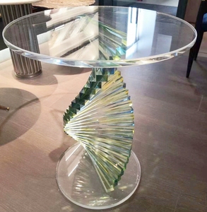 JS AC02 màu xanh lá cây Acrylic vỏ ốc xà cừ bảng bên rõ ràng trắng nhỏ Bàn cà phê Vòng 50cm Phật Sơn đồ nội thất trong giá bán buôn - Product Image 1