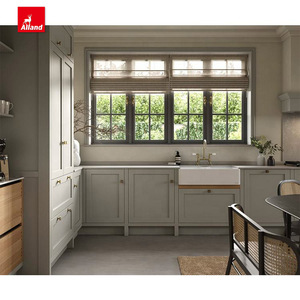 Alland Nordic nuevo moderno elegante en forma de L diseño de madera maciza estilo coctelera cocina gabinete de madera con accesorios y Mesa - Product Image 2