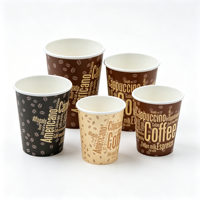 Gobelets en papier kraft jetables à paroi simple personnalisés avec logo sur mesure pour boissons et café