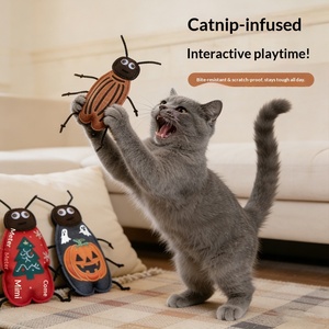 Jouet pour chat Série Insectes : Jouet interactif en feutre résistant aux morsures (type <span class=keywords><strong>cafard</strong></span>) et jouet anti-ennui en forme de coccinelle mignonne pour stimuler votre chat - Product Image 1