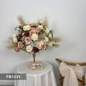 Bola de Flores Artificiales de Seda de Tamaño Personalizado, Realista, de Alta Simulación, Centros de Mesa Decorativos para Bodas, Rosa - Product Image 2