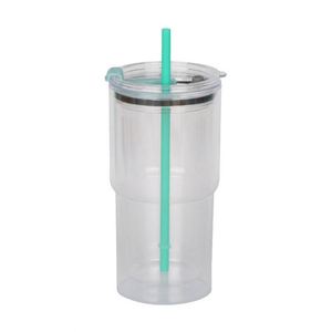 Custom <b>Logo</b> Service 40oz Plastic Double <b>Wall</b> Tumbler with Handle for Hotel Breakfast Bar Buffet - Product Image 3