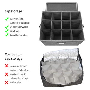 Caja de almacenamiento de vidrio para vino tinto o blanco, contenedores de vidrio o cristal con <span class=keywords><strong>12</strong></span> soportes - Product Image 5