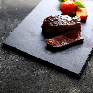 Assiette carrée <span class=keywords><strong>en</strong></span> <span class=keywords><strong>pierre</strong></span> naturelle, plaque de service créative noire <span class=keywords><strong>pour</strong></span> sushi, steak, style occidental, plateau moderne <span class=keywords><strong>pour</strong></span> <span class=keywords><strong>barbecue</strong></span> japonais - Product Image 2