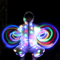 Bundy Cool New LED Glitter Bar Ensemble de vêtements coloré et émettant de la lumière pour les fêtes avec lumières et casquettes incluses