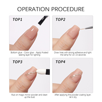 Top Coat Opaco Russo 15ML Conforme allo Standard UE HS, Gel Non Appiccicoso con Polvere Cromata Senza Ingiallimento