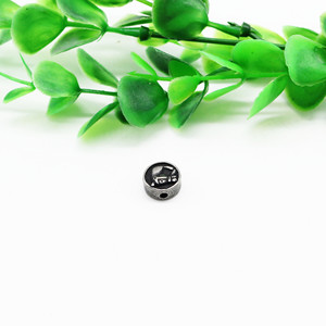 Perles d'espacement en acier inoxydable yunnique, design fer à cheval rond, pour la fabrication de bracelets, couleur rétro brillante - Product Image 4