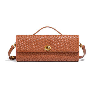 Sac à bandoulière pour femme, pochette accordéon haut <span class=keywords><strong>de</strong></span> gamme en PU tressé horizontal, pochette <span class=keywords><strong>de</strong></span> <span class=keywords><strong>soirée</strong></span> en polyester - Product Image 1