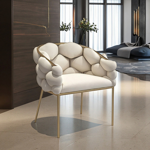 Ghế kim loại mạ vàng cao cấp bán buôn, ghế sofa vải hiện đại, nội thất nhung phòng khách, ghế phòng ngủ cho đám cưới - Product Image 2