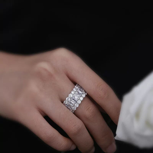 Banhado a prata anel esmalte branco para mulheres homens colorido CZ jóias Anillos Mujer - Product Image 1