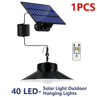 Lampe Solaire Extérieure Suspendue à 40 LED Bicolore avec Télécommande, Conception Séparée, Détecteur de Mouvement, Indice de Protection IP65, Certifiée CE